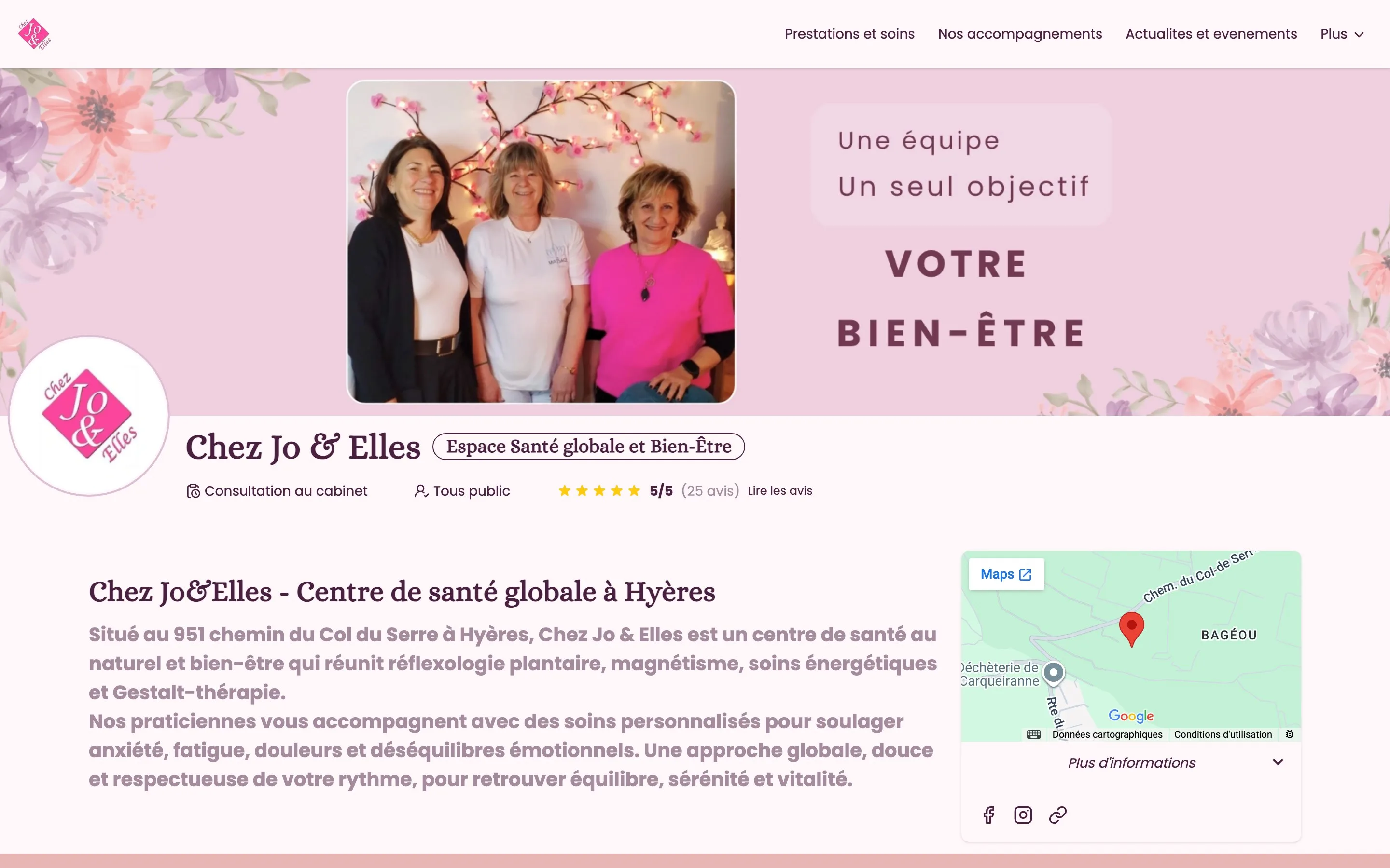 Capture du site Chez Jo & elles