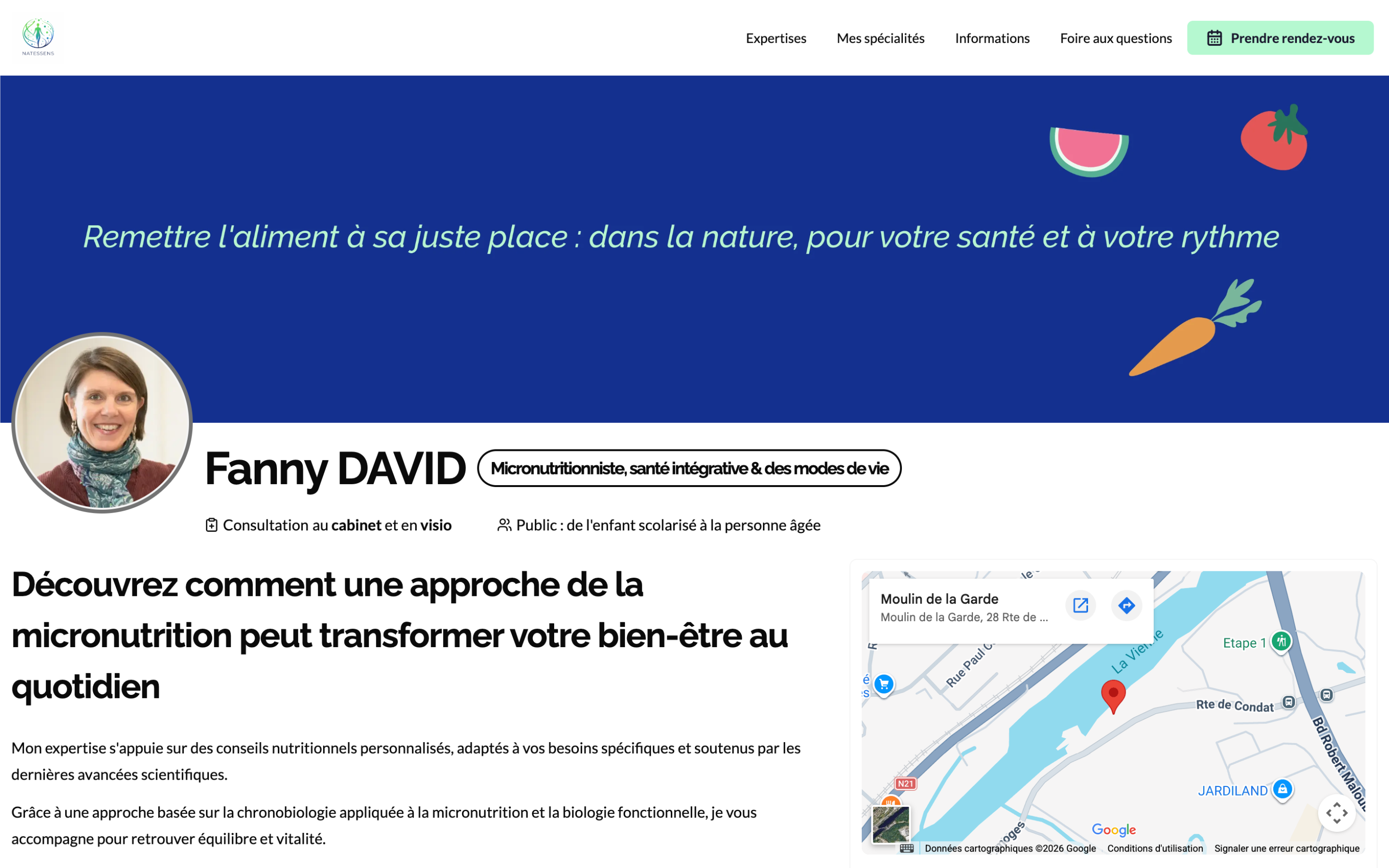 Capture du site Limoges Micronutrition